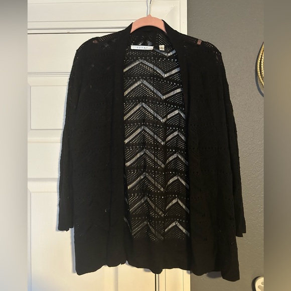 Cyrus Sweaters - Cyrus Black Open-Front Cardigan